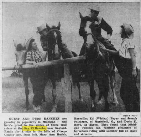Sojourn Lakeside Resort (Gay El Rancho Ranch, El Rancho Stevens Ranch) - May 1952 Article